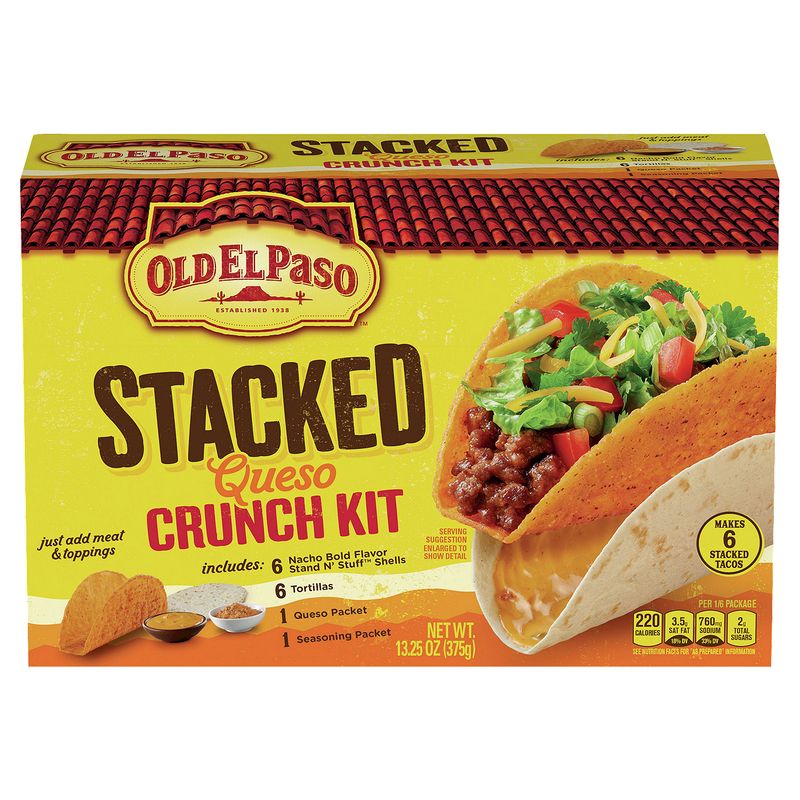 Old El Paso Stacked Queso Crunch Kit, 13.25 oz