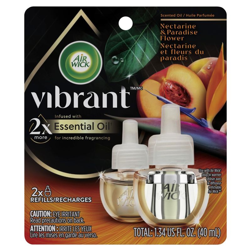Air Wick Vibrant Nectarine &amp; Paradise Flower Scented Oil Refills, 2 count, 1.34 fl oz