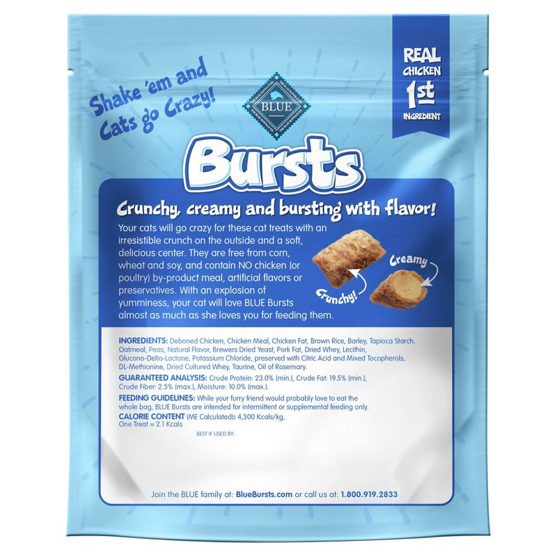 The Blue Buffalo Co. BLUE Bursts with Paw-Lickin' Chicken Natural Treats for Cats, 5 oz