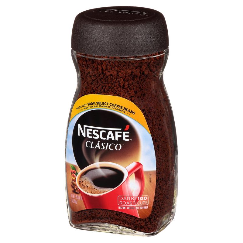 Nescafe Clásico Dark Roast Instant Coffee, 7 oz