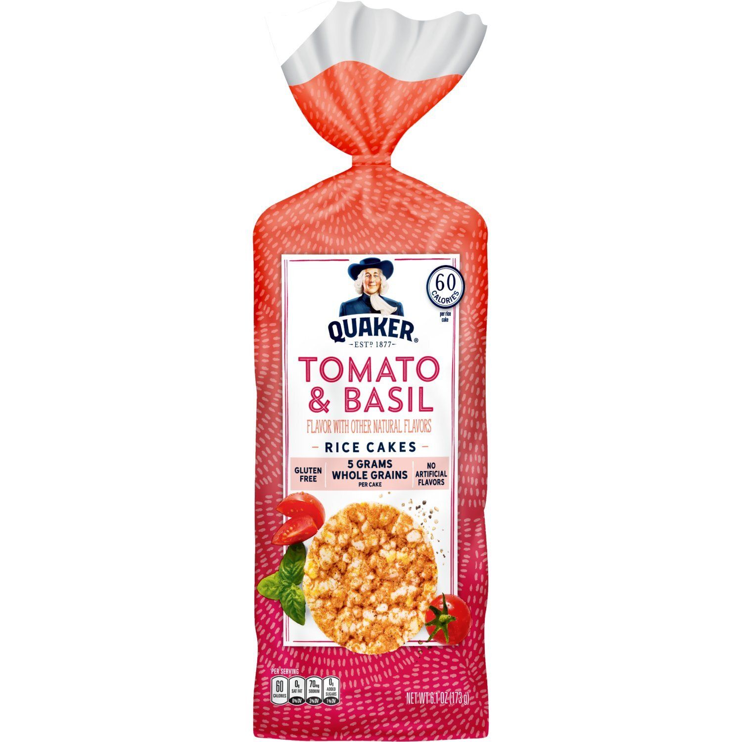 Quaker Rice Cakes Tomato &amp; Basil 6.1 Oz