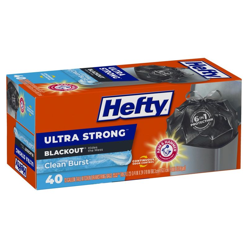 Hefty Ultra Strong Blackout Clean Burst Trash Bags