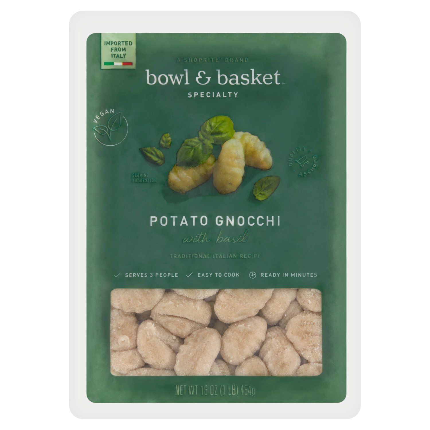 Bowl &amp; Basket Specialty Potato Gnocchi with Basil, 16 oz