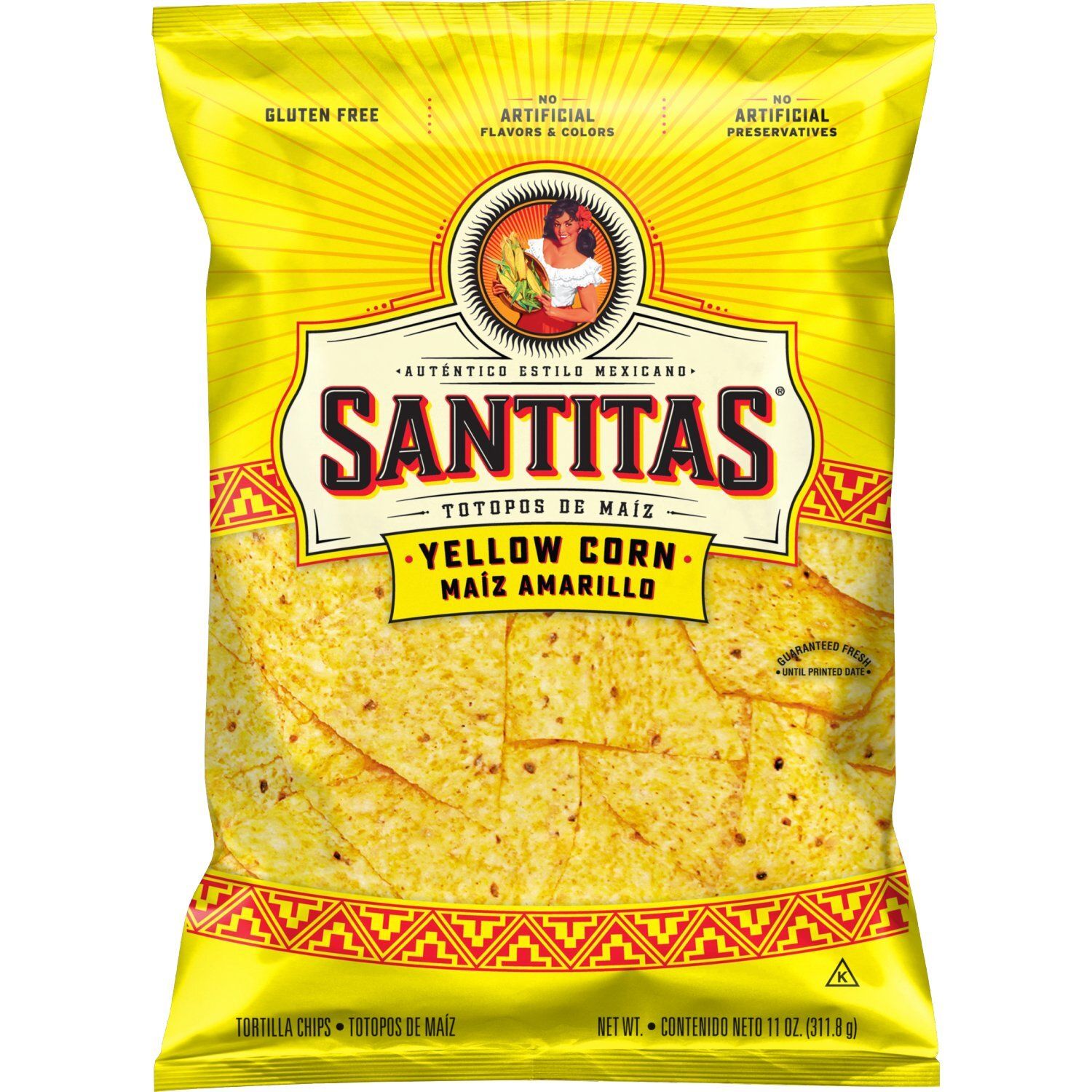 Santitas Tortilla Chips Yellow Corn 11 Oz
