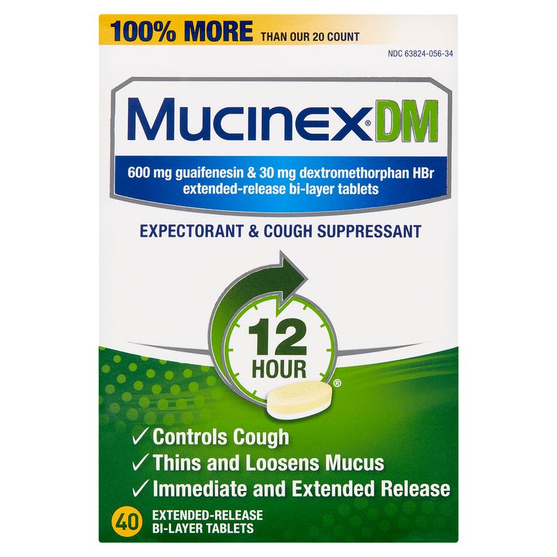 Mucinex DM Expectorant &amp; Cough Suppressant Extended-Release Bi-Layer Tablets, 600 mg, 40 count
