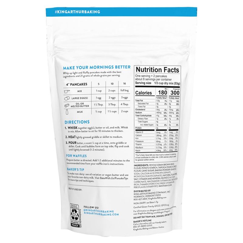 King Arthur Baking Gluten-Free Pancake Mix, 15 oz