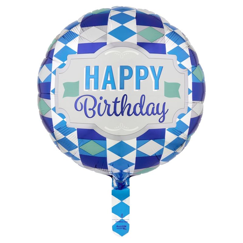 Happy Birthday Standard Round Decorative Balloon, 17 in, 1 count