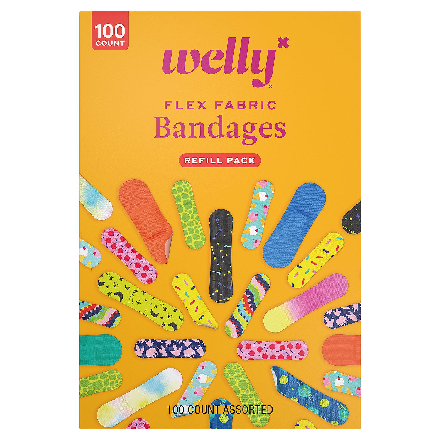 Welly Flex Fabric Bandages Refill Pack, 100 count