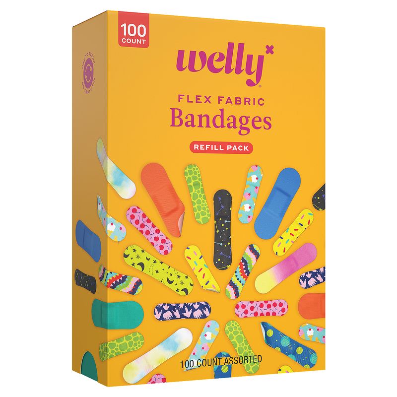 Welly Flex Fabric Bandages Refill Pack, 100 count