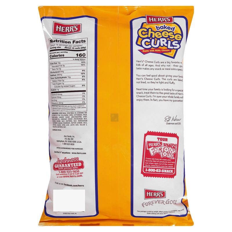 Herr's Baked Cheese Curls Party Size, 13 1/2 oz