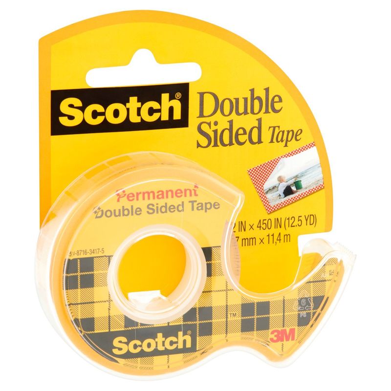 Scotch Permanent Double Sided Tape, 1/2 in x 450 in (12.5 yd)