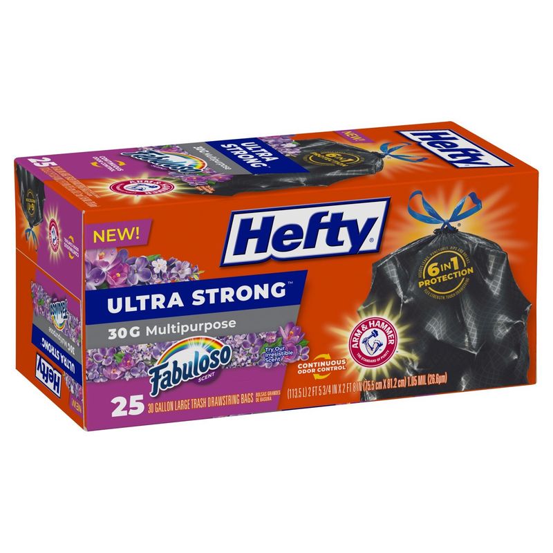 Hefty Ultra Strong 30 Gal Fabuloso Drawstring Trash Bags