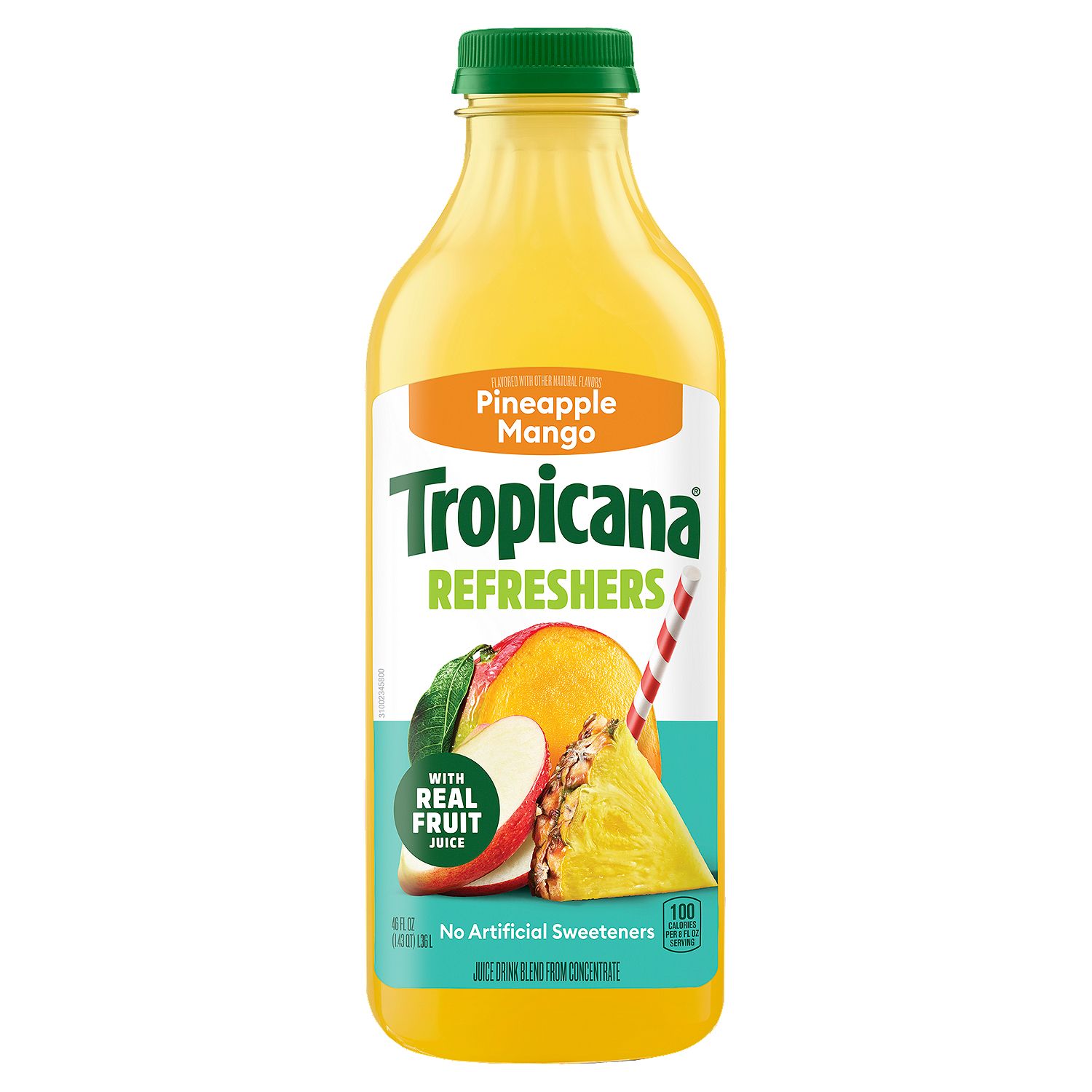 Tropicana Refreshers Pineapple Mango Juice Drink Blend, 46 fl oz