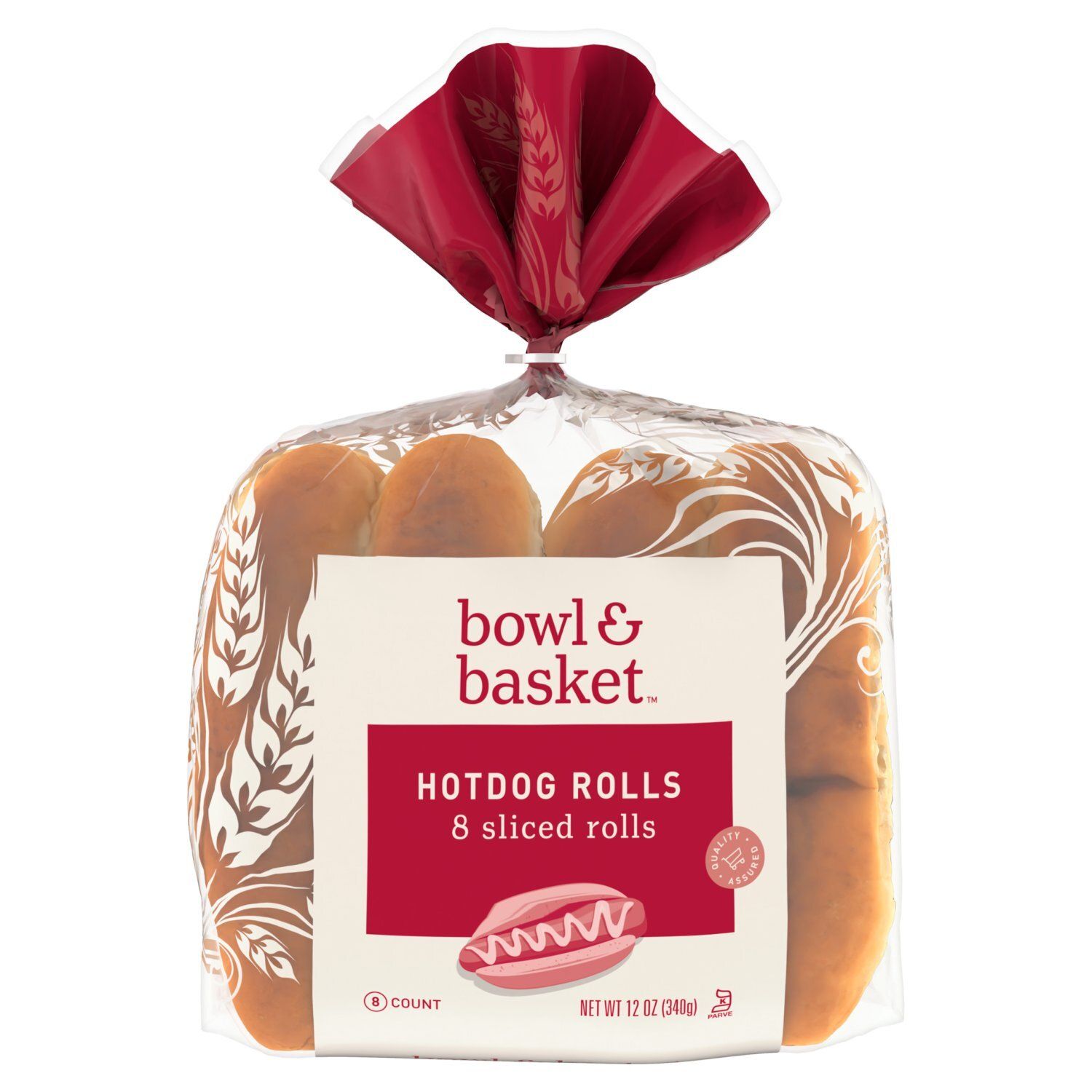 Bowl &amp; Basket Sliced Hotdog Rolls, 8 count, 12 oz