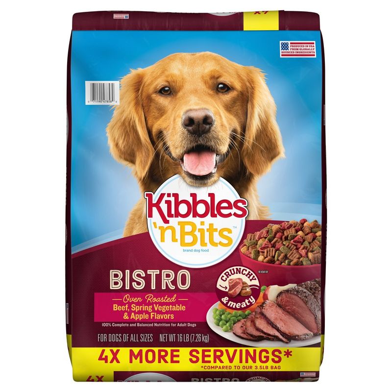 Kibbles 'n Bits Bistro Oven Roasted Beef, Spring Vegetable &amp; Apple Flavors Dog Food, 16 lb