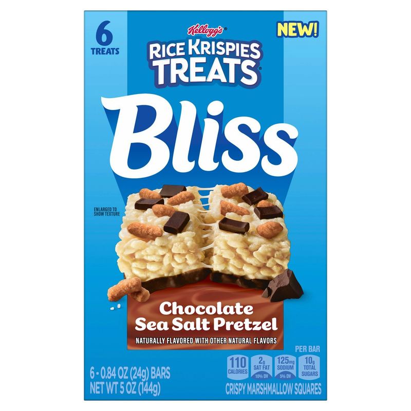 Kellogg's Rice Krispies Treats Bliss Chocolate Sea Salt Marshmallow Squares, 0.84 oz, 6 count