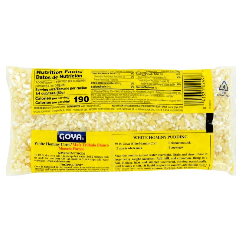Goya White Hominy Corn, 16 oz