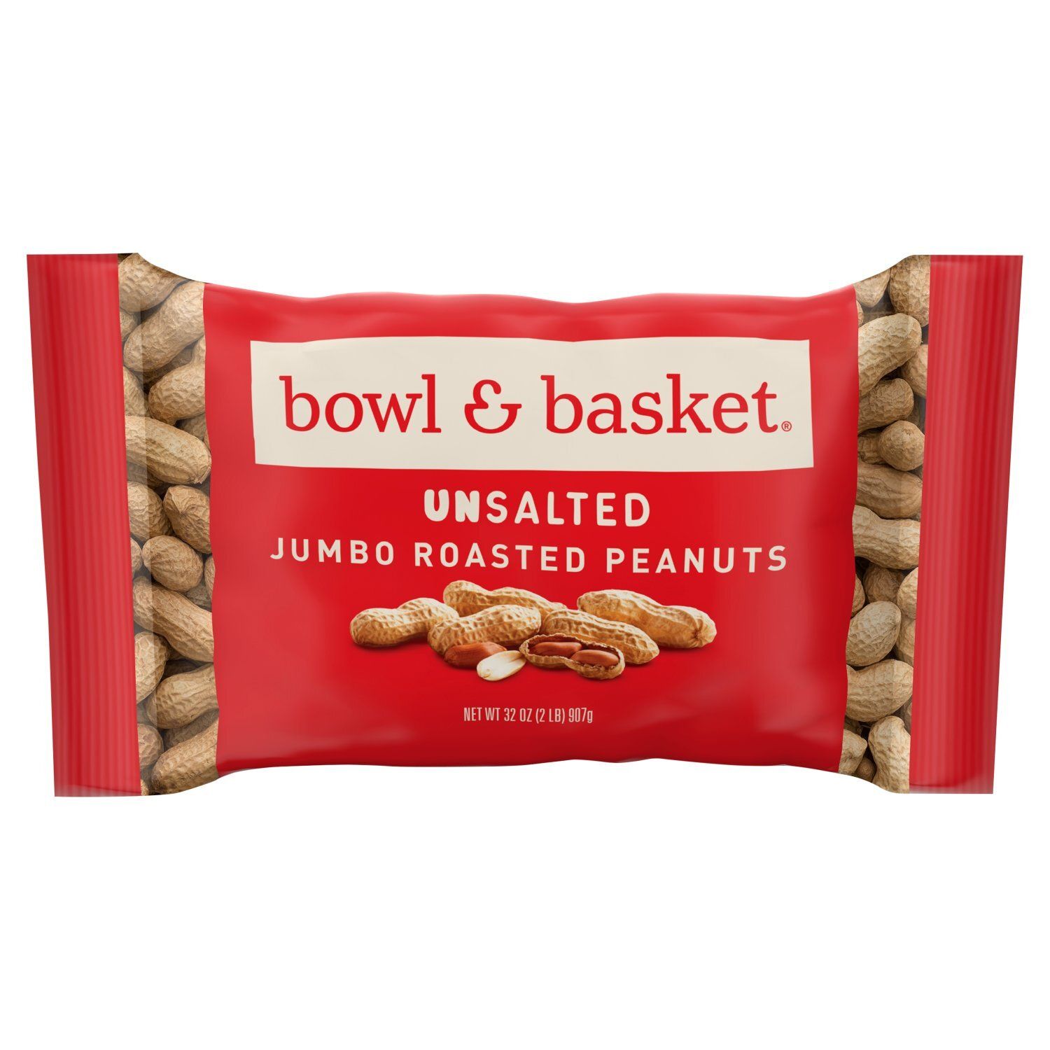 Bowl &amp; Basket Unsalted Jumbo Roasted Peanuts, 32 oz