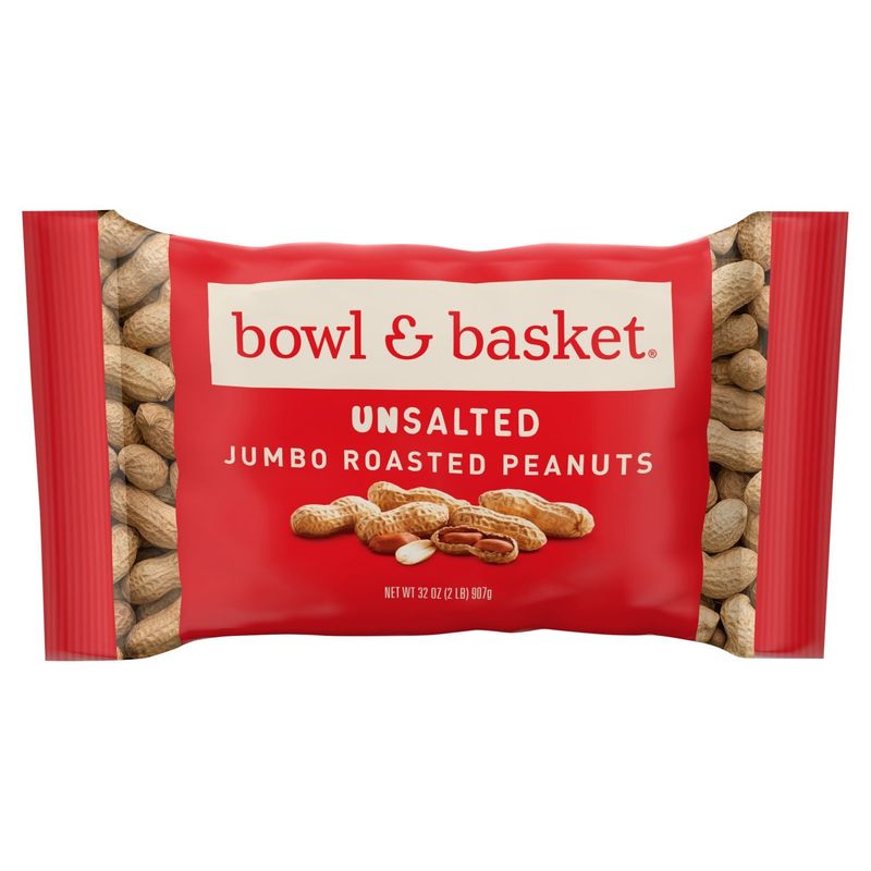 Bowl &amp; Basket Unsalted Jumbo Roasted Peanuts, 32 oz