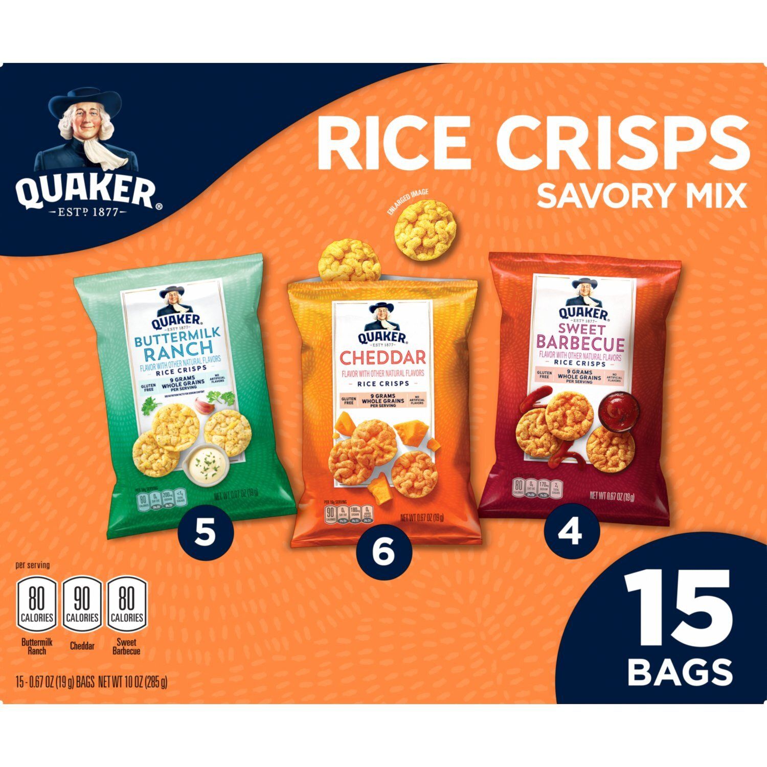 Quaker Rice Crisps Savory Mix Variety 10 Oz 15 Count
