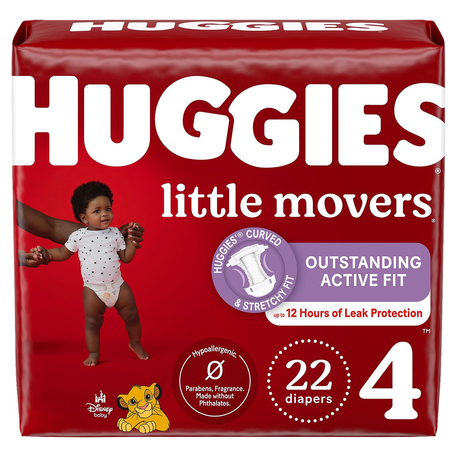 Huggies Little Movers Outstanding Active Fit Diapers, Size 4, 22-37 lb, 22 count