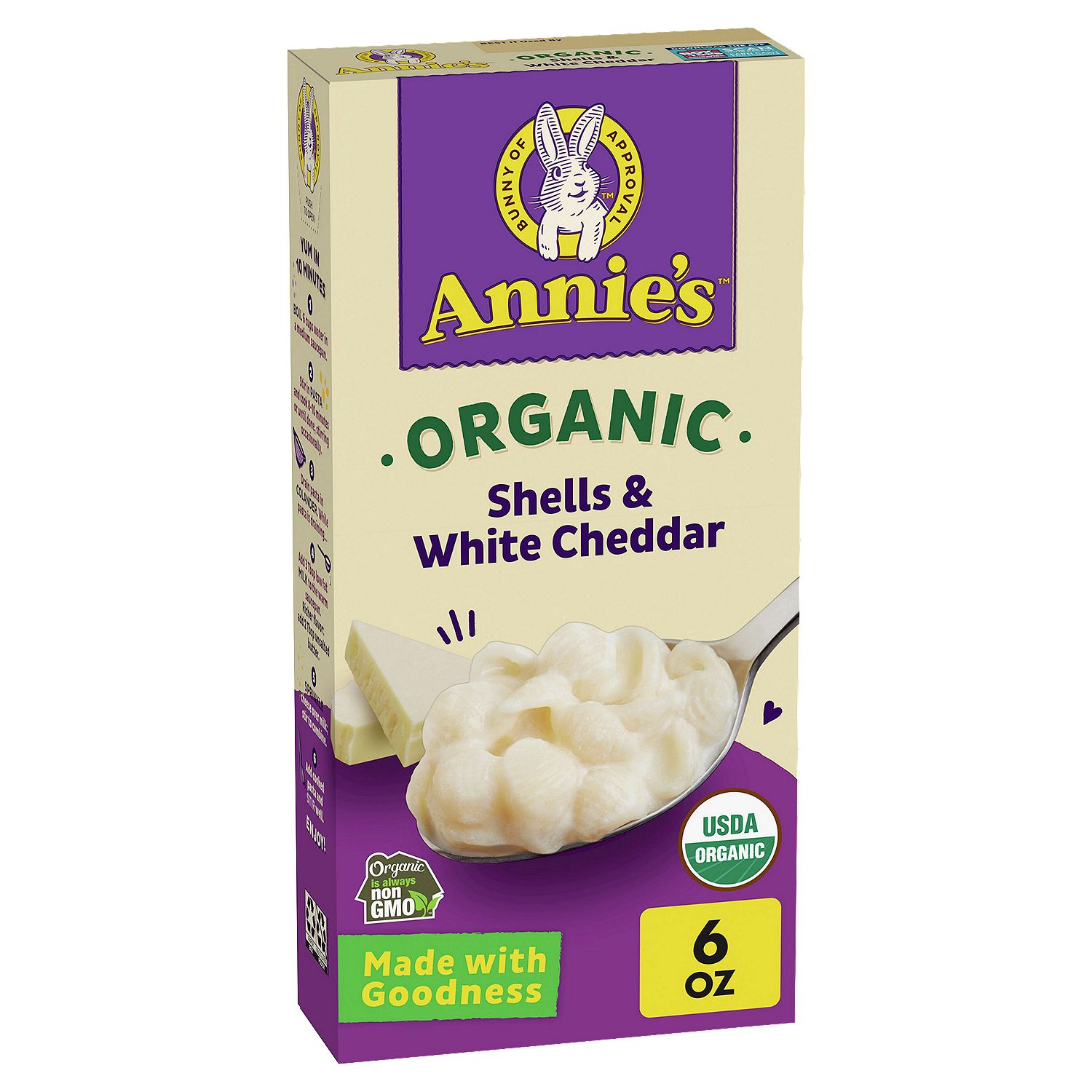 Annie's Organic Shells &amp; White Cheddar Macaroni &amp; Cheese, 6 oz
