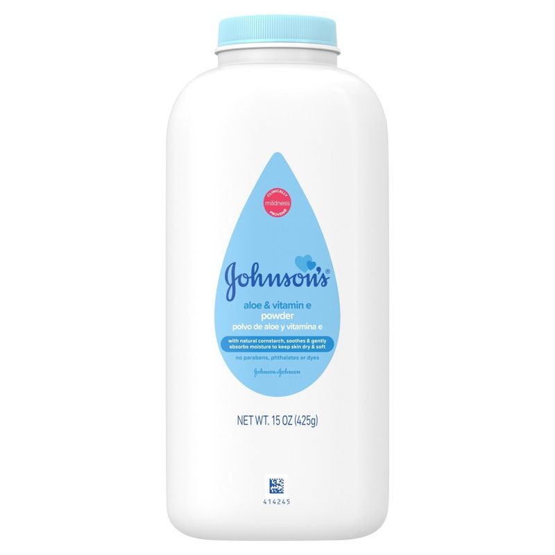 Johnson's Aloe &amp; Vitamin E Powder, 15 oz