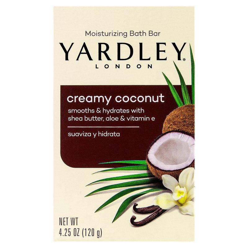 Yardley London Creamy Coconut Moisturizing Bath Bar, 4.25 oz