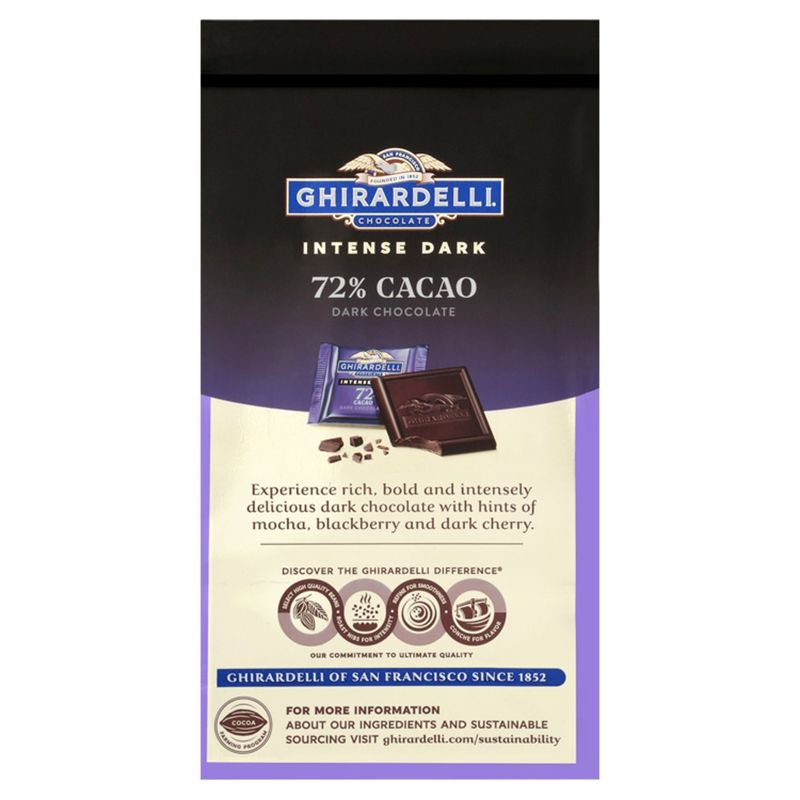 Ghirardelli Intense Dark Chocolate Squares, 72% Cacao, 4.1 Oz Bag