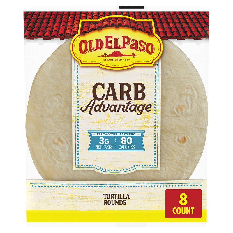 Old El Paso Carb Advantage Tortilla Rounds, 8 count, 6.5 oz
