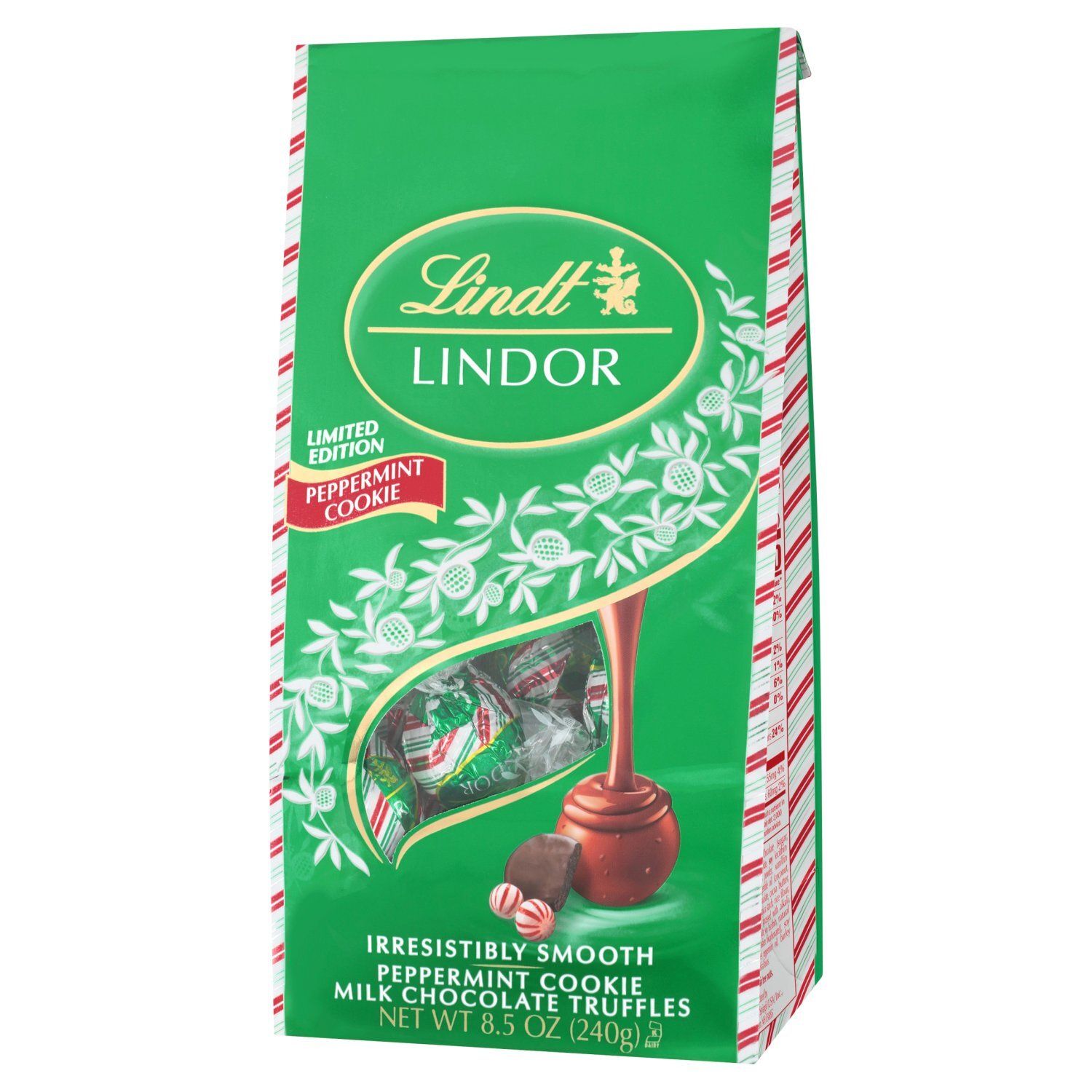 Lindt Lindor Peppermint Cookie Milk Chocolate Truffles Limited Edition, 8.5 oz