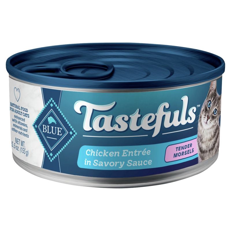 Blue Buffalo Tastefuls Natural Tender Morsels Wet Cat Food, Chicken Entrée 5.5-oz Can