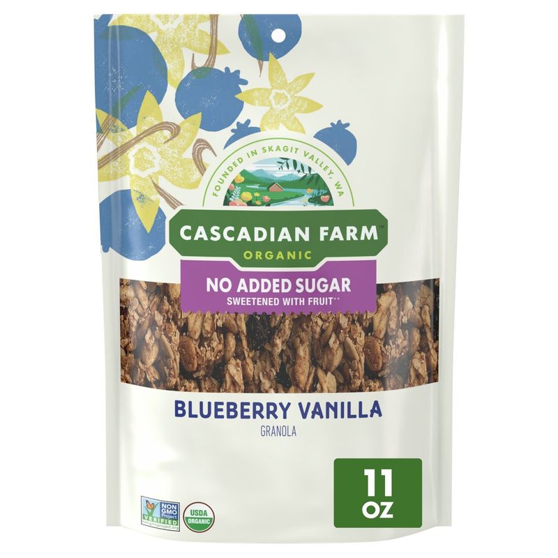 Cascadian Farm No Added Sugar Organic Blueberry Vanilla Granola, 11 oz