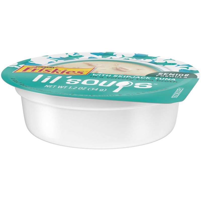 Purina Friskies Lil' Soups with Skipjack Tuna in a Velvety Tuna Broth Cat Food, 1.2 oz