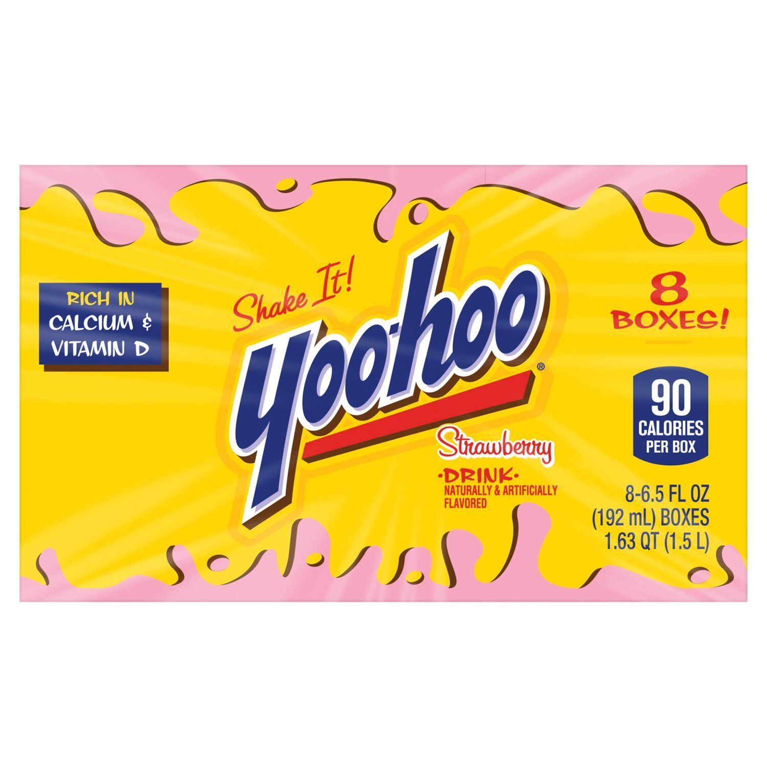 Yoo-Hoo Strawberry Drink, 6.6 fl oz, 8 count