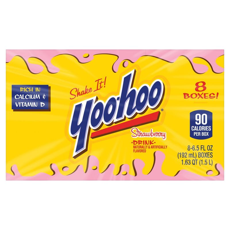Yoo-Hoo Strawberry Drink, 6.6 fl oz, 8 count