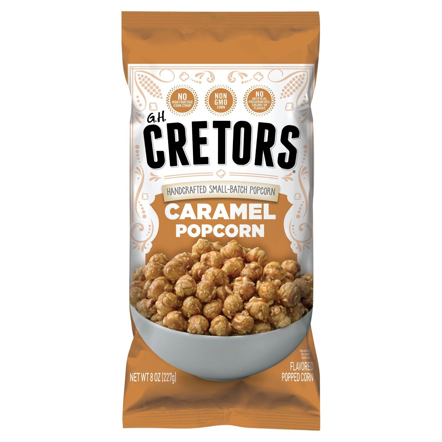G.H. Cretors Caramel Flavored Popped Corn, 8 oz