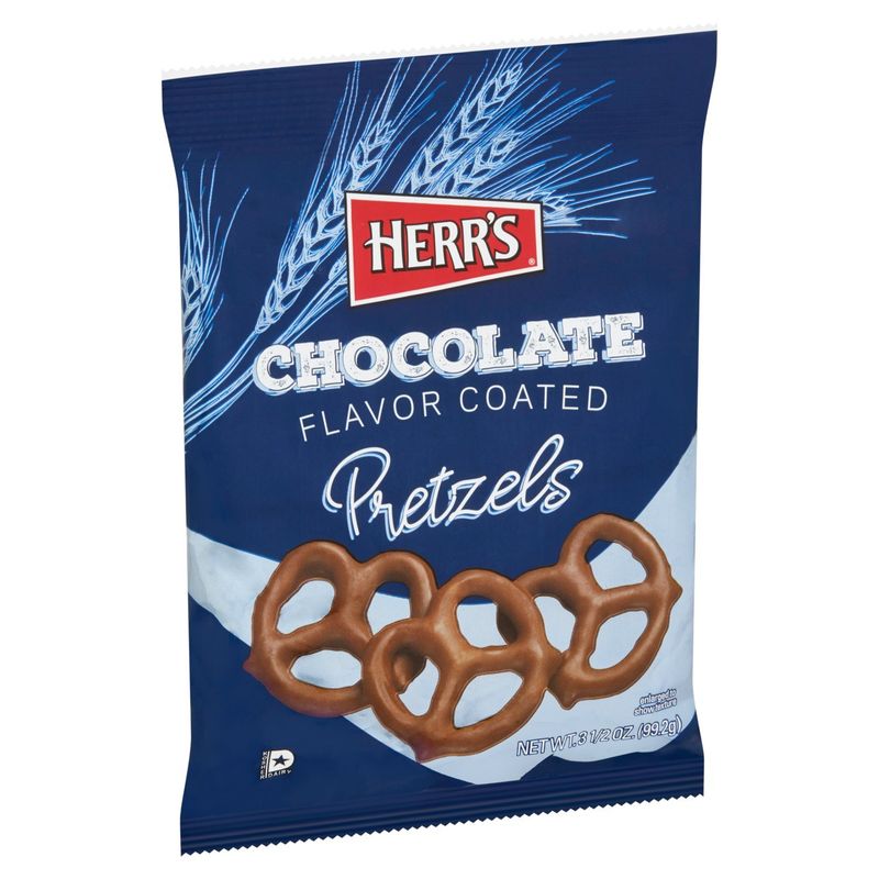 Herr's Chocolate Flavor Coated Pretzels, 3 1/2 oz