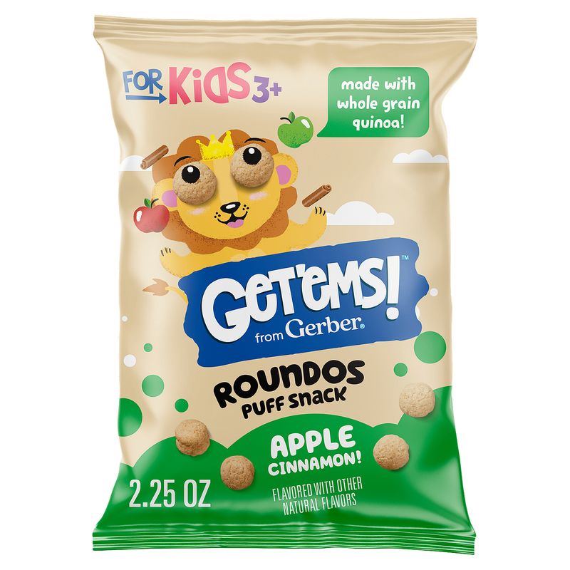 Gerber Get'ems! Apple Cinnamon! Roundos Puff Snack, 3+ years, 2.25 oz