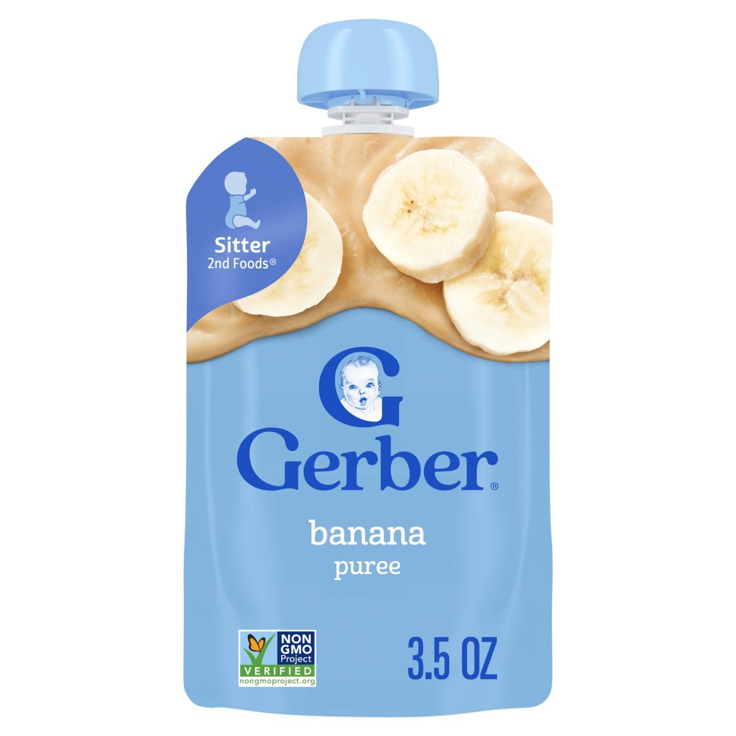 Gerber 2nd Foods Banana Puree Baby Food, Sitter, 3.5 oz