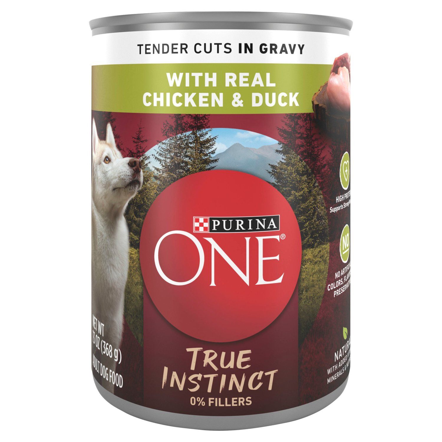 Purina ONE True Instinct Tender Cuts in Gravy with Real Chicken &amp; Duck Adult Dog Food, 13 oz