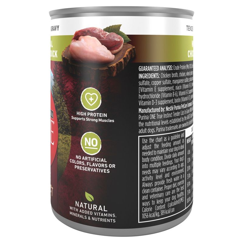 Purina ONE True Instinct Tender Cuts in Gravy with Real Chicken &amp; Duck Adult Dog Food, 13 oz