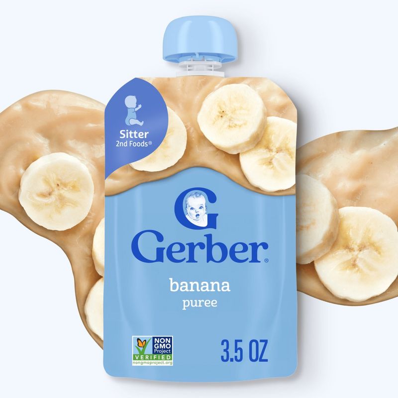 Gerber 2nd Foods Banana Puree Baby Food, Sitter, 3.5 oz