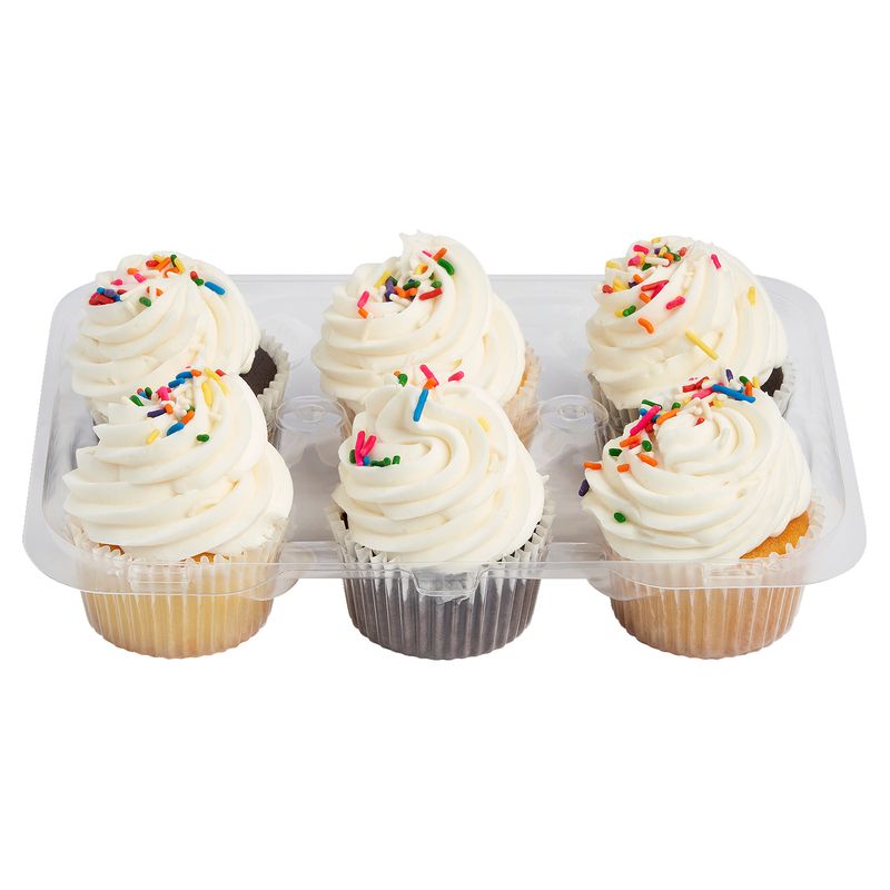 Fresh Bake Shop Yellow &amp; Chocolate Cupcakes w/ Vanilla Icing, 10 oz