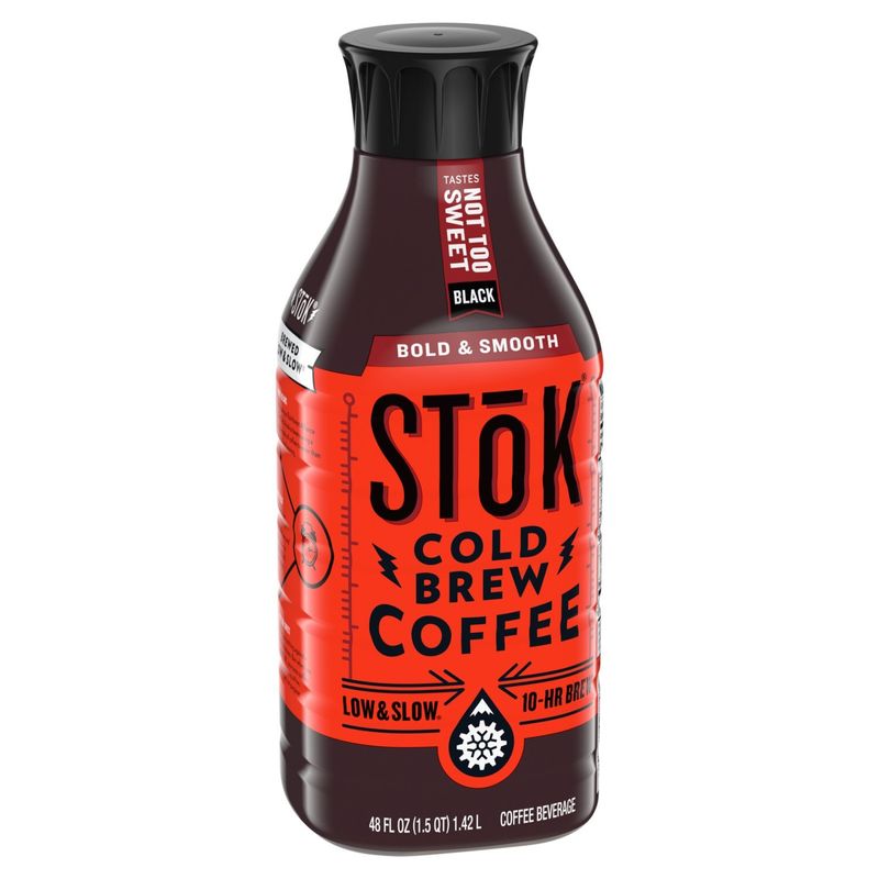 STōK Black Bold &amp; Smooth Cold Brew Coffee Beverage, 48 fl oz