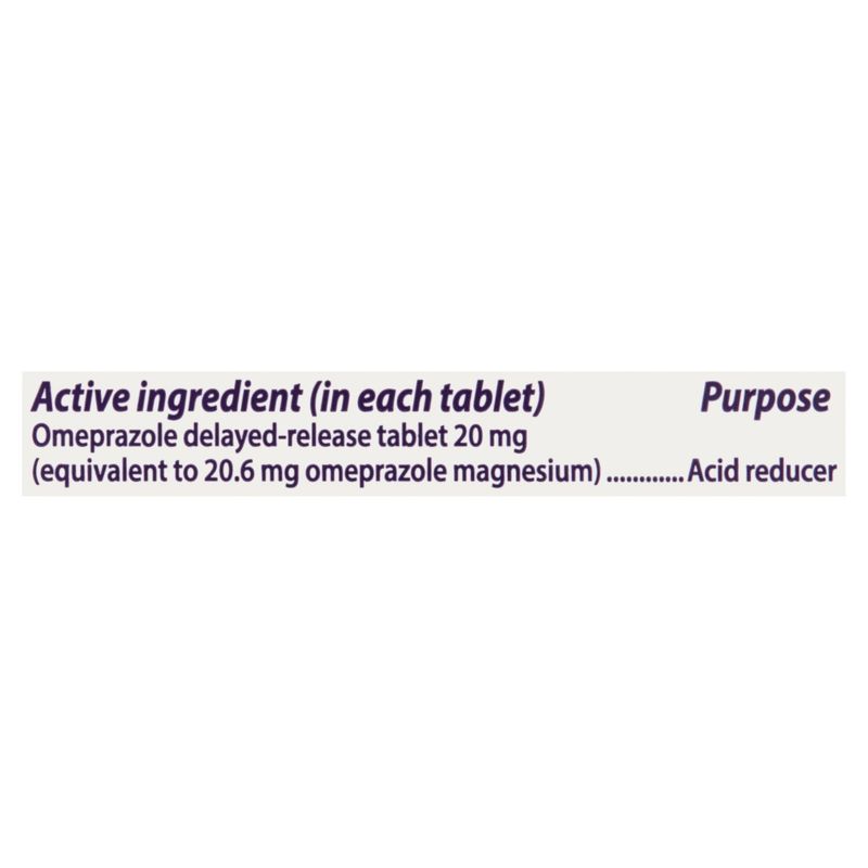 Prilosec OTC Omeprazole Delayed-Release Acid Reducer Wildberry Coated Tablet, 20 mg, 14 count