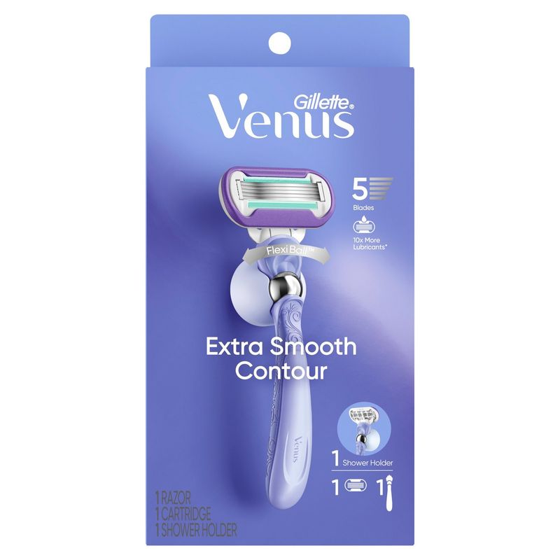 Gillette Venus Extra Smooth Contour Razor, Cartridge and Shower Holder