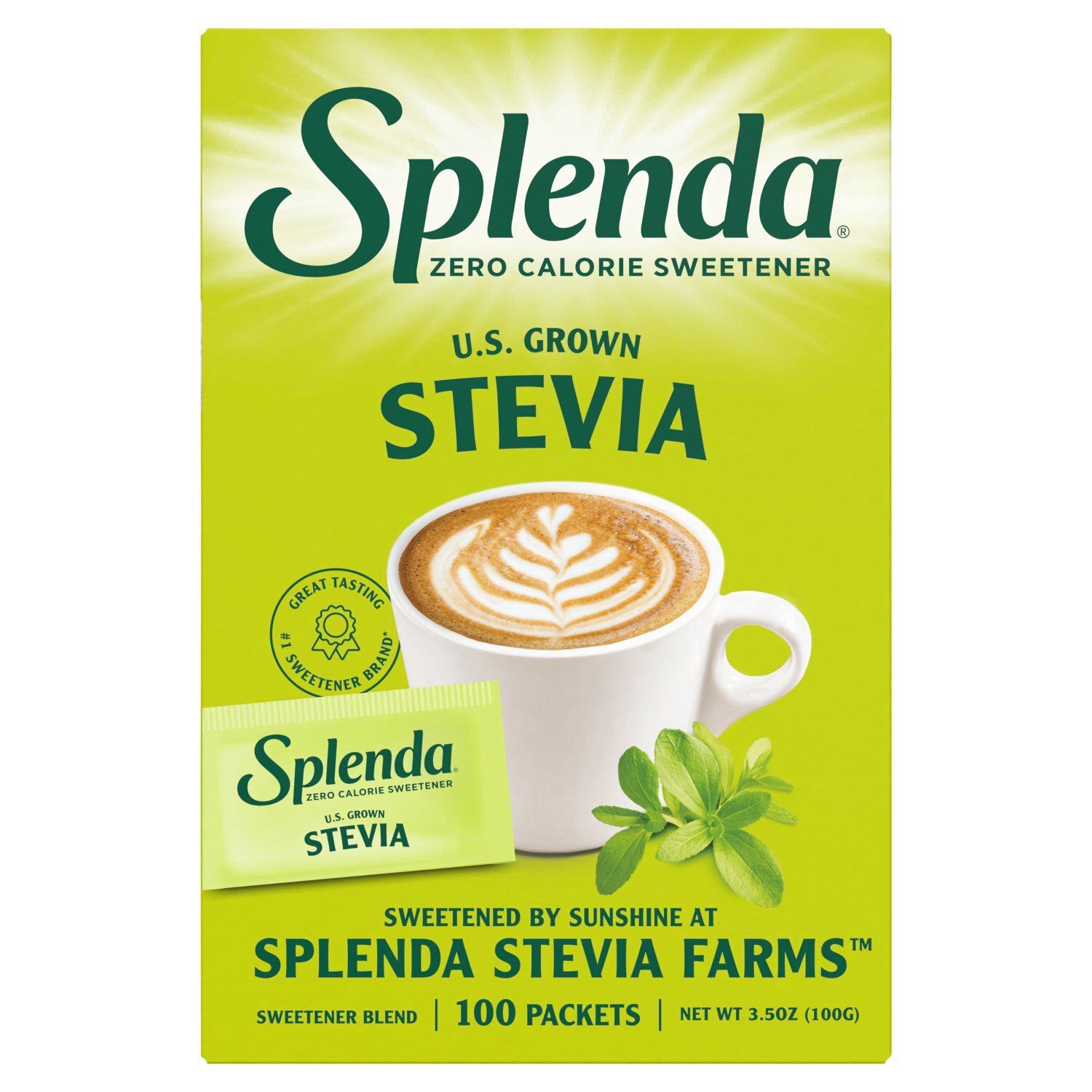 Splenda Stevia Zero Calorie Sweetener, 100 count, 3.5 oz