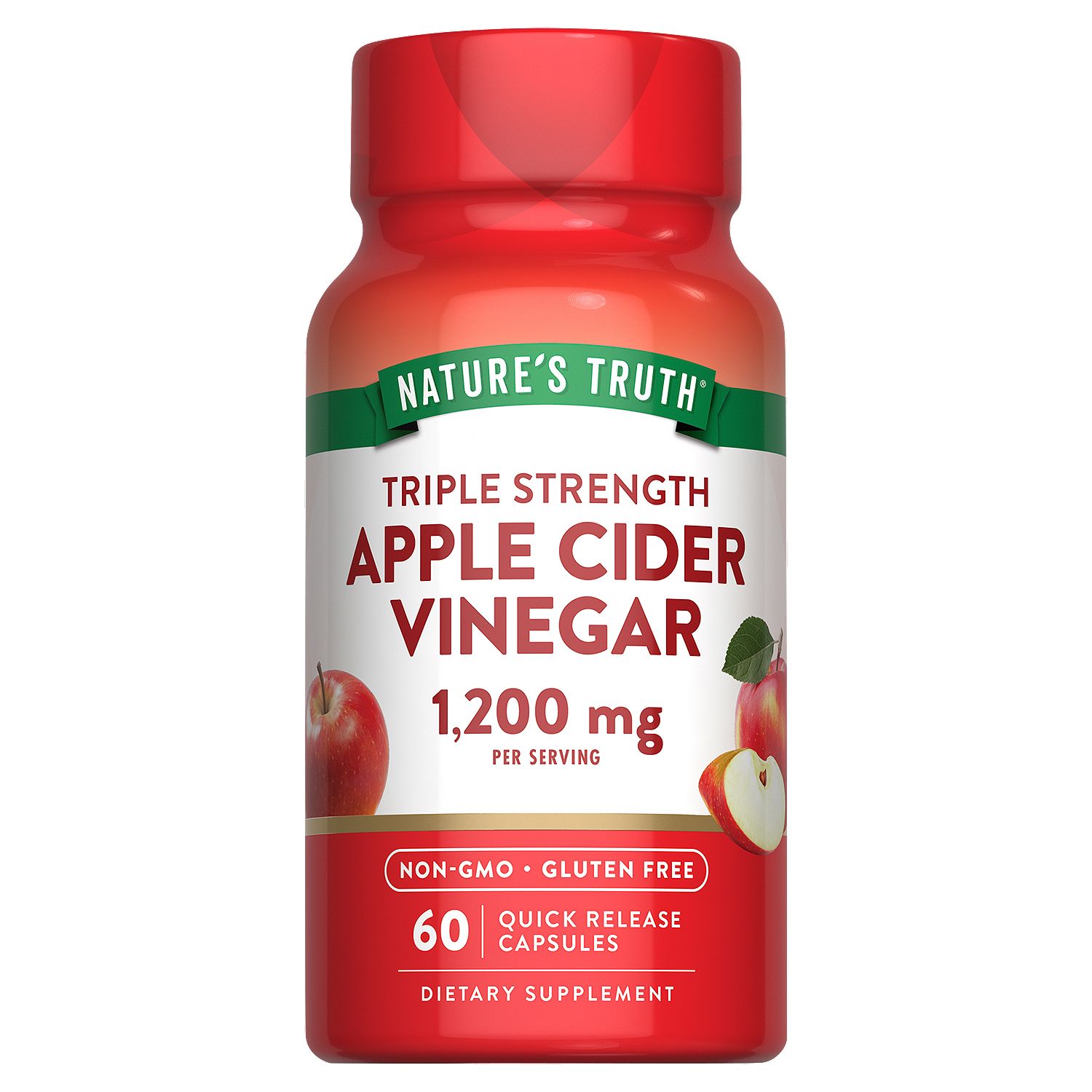 Nature's Truth Triple Strength Apple Cider Vinegar Dietary Supplement, 60 count