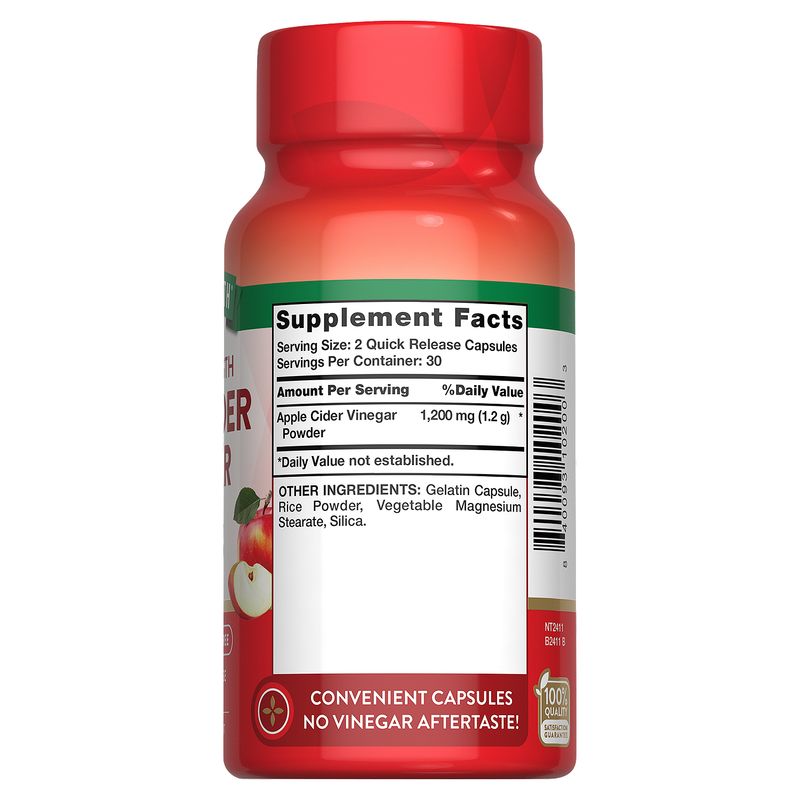 Nature's Truth Triple Strength Apple Cider Vinegar Dietary Supplement, 60 count